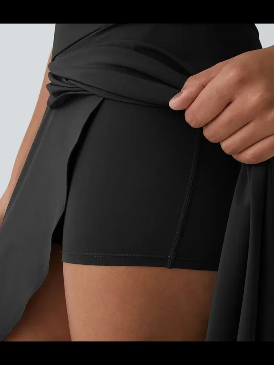 Halara Breezeful High Waisted 2-in-1 Flowy Maxi Skirt Skort Black XL - Picture 5 of 9